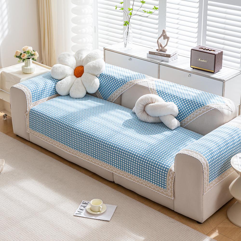 Подушка для дивана из хлопкового льна Four Seasons Universal Weaving Plaid Non Slip Sofa — фото 5