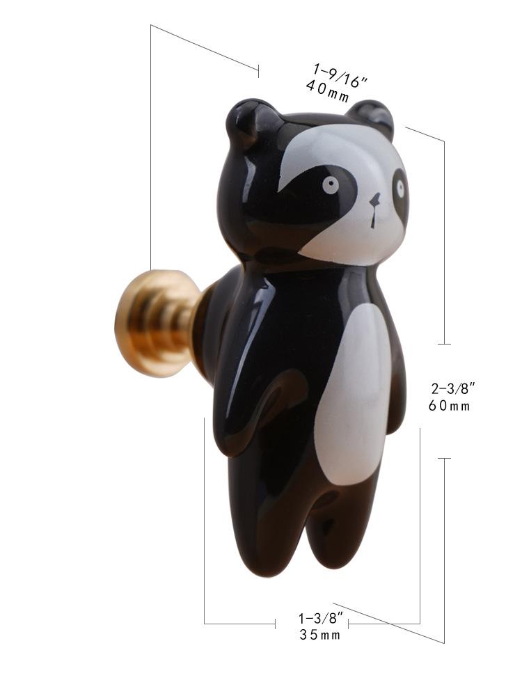 Cute Cartoon Furniture Handles Animal Drawer Knob Ceramic Drawer Knobs Handles for Cabinets and Drawer Lion Panda Fox Handle