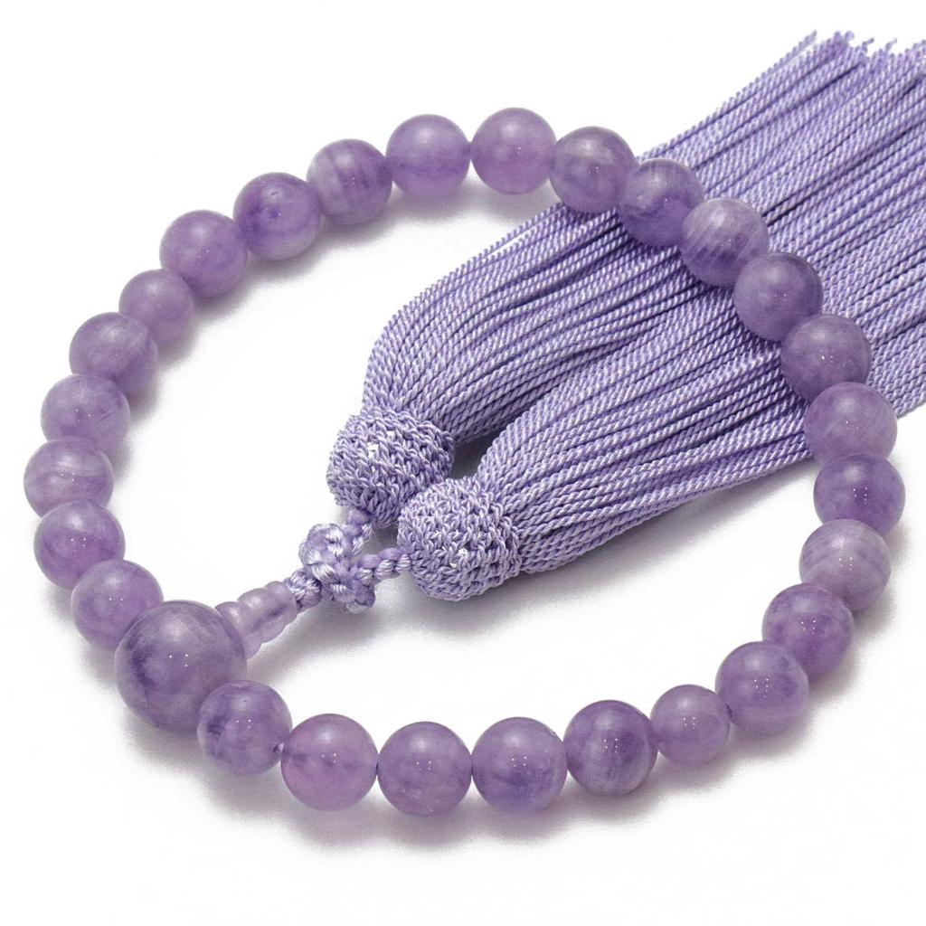 Women's Buddhist Prayer Beads, Fujiunseki, 25 Large Beads, with Silk Tassel, Suitable for All Sects, Informal Funerals, Buddhist Altars, Mourning