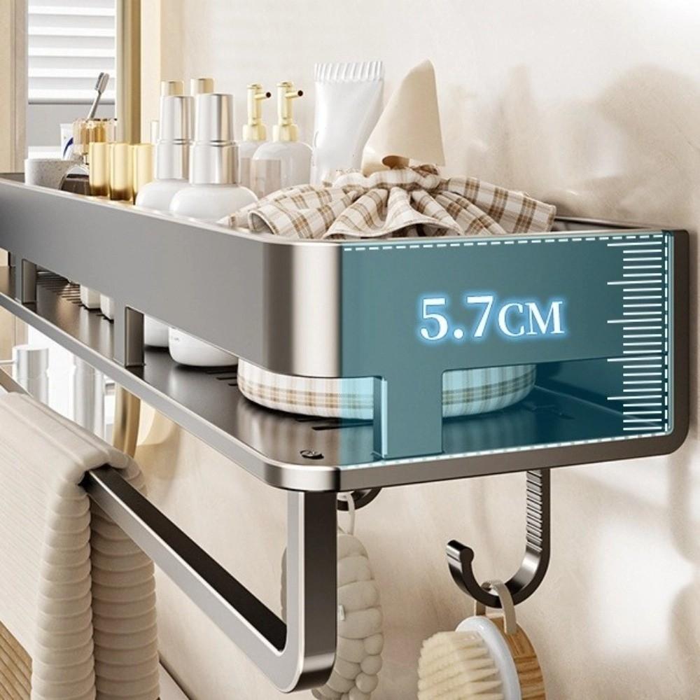 Rustproof Wall Shelf Wear-resistant Shower Storage Rack Easy To Install Organizer Rack  Apartment