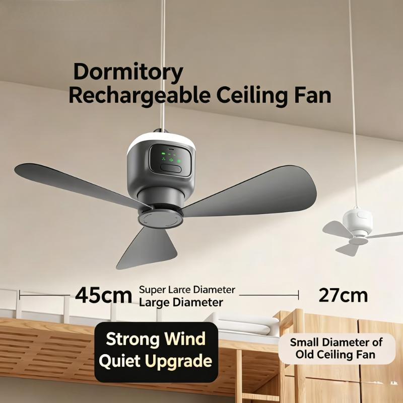 Ventilatore da campeggio portatile ricaricabile da 12000 mAh, raffrescatore d'aria per tenda da esterno con luce LED e timer remoto