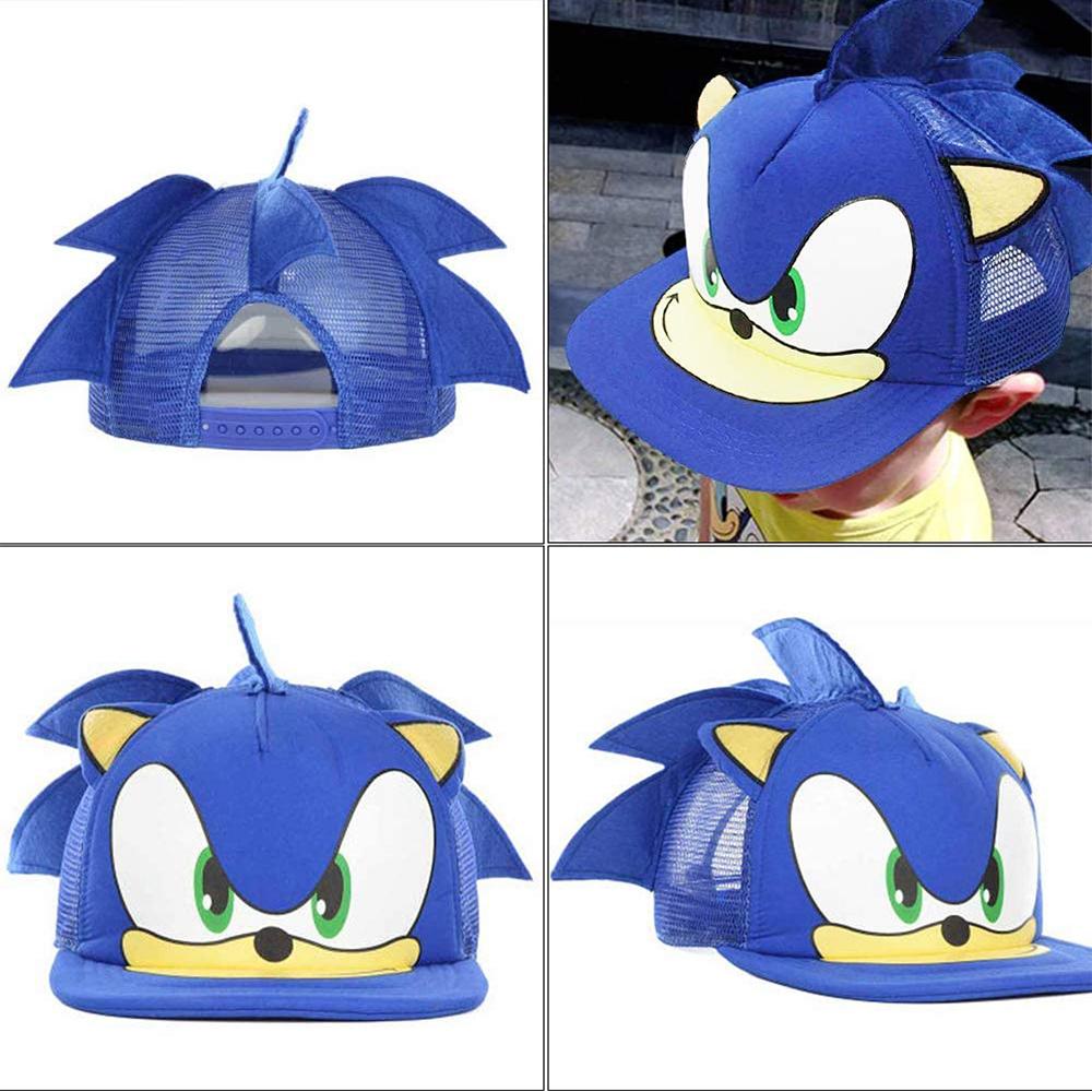 Sonic The Hedgehog Printing Baseball Adjustable Cap for Boys Girls, Blue