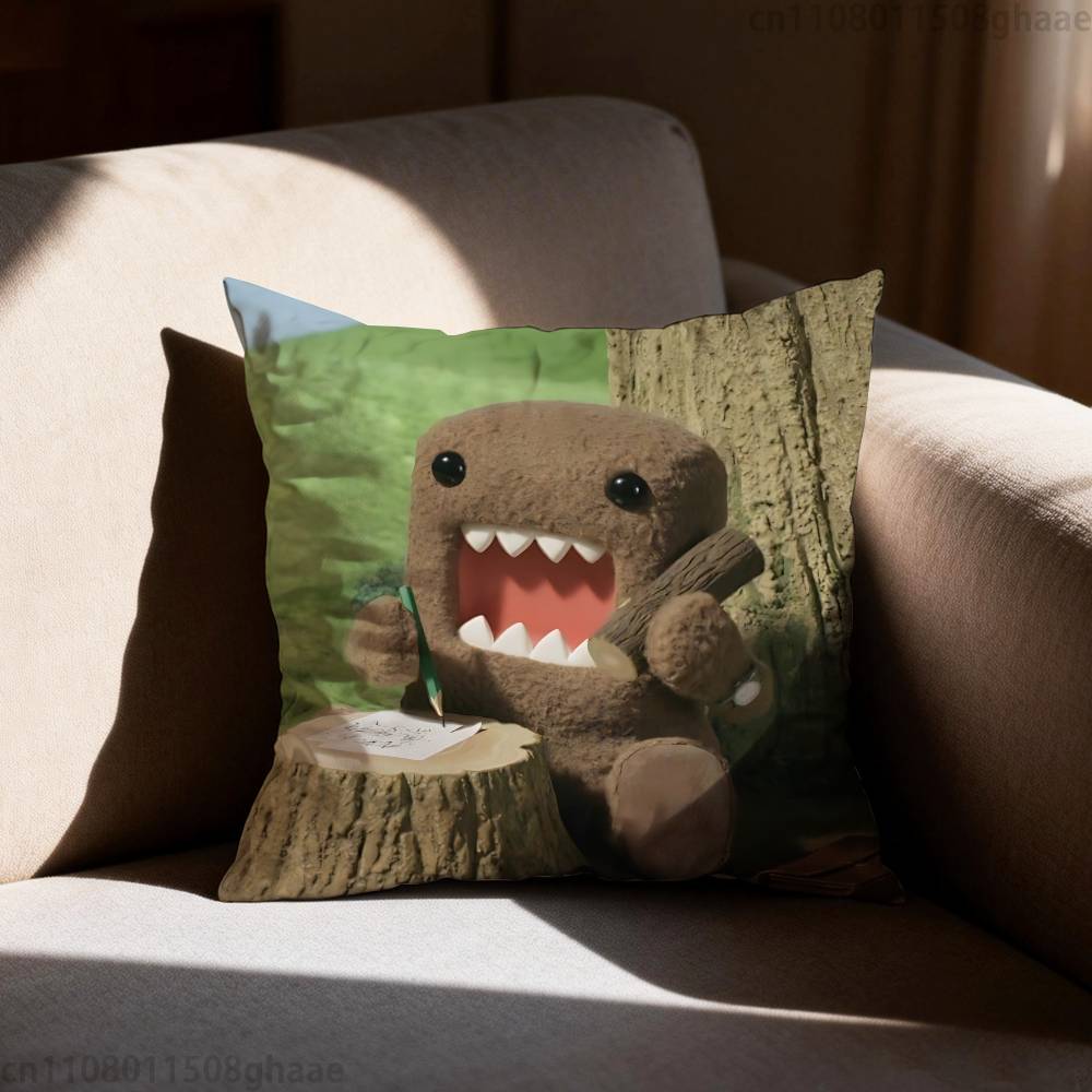 Cute Funny Domo Cartoon  Pillow Cover Living Room Sofa Cushion Cover Bedroom Room Bed Pillow Cover Home Decoration