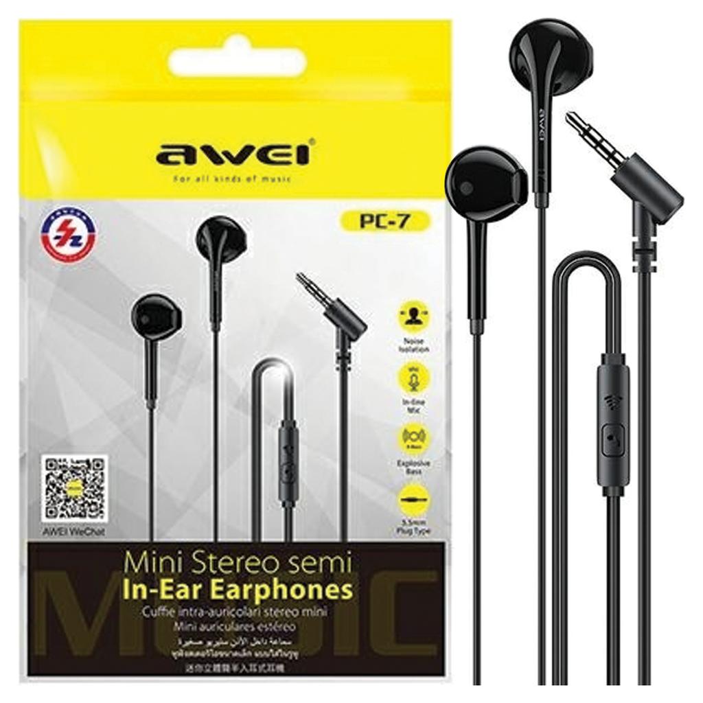 Awei Słuchawki Stereo Pc-7 3,5Mm Jackczarny/Black