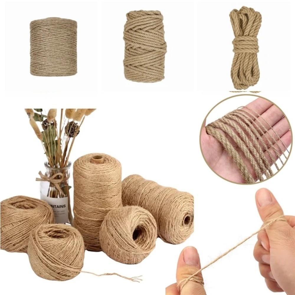 Durable Rustic Jute Twine Handmade 2/3/4/5/6/14mm Jute Rope Crafts Sewing Long Macrame Cord Garden Home Decor