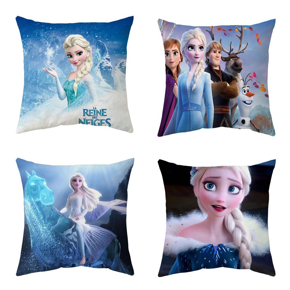 The Frozen Snow Queen Cartoon Cushion Cover Linen Material Cozy Spaces Home