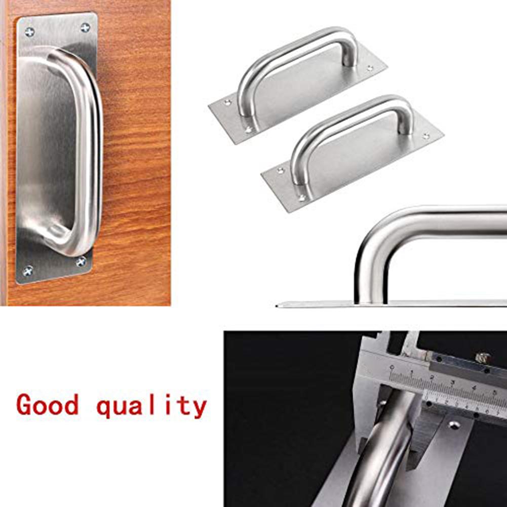 2pcs Barn Door Handle Fireproof Door Channel Door Handle Stainless Steel Sliding Push-Pull Knobs Furniture Pull Hardware