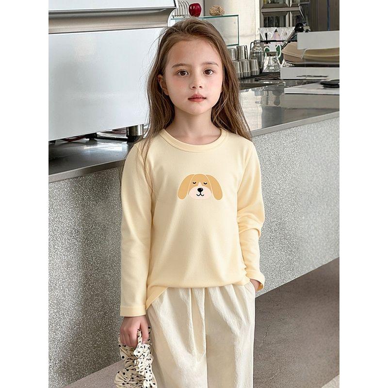 Brand New Autumn Baby Clothes Korean Style Girls' Base Shirt Children's Pure Cotton Cartoon Print Long-Sleeve T-Shirt Ins