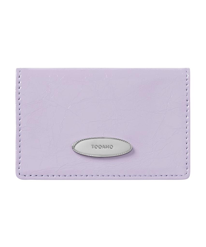 Tooamo Vintage Fold Card Holder Light Purple [Cowhide]