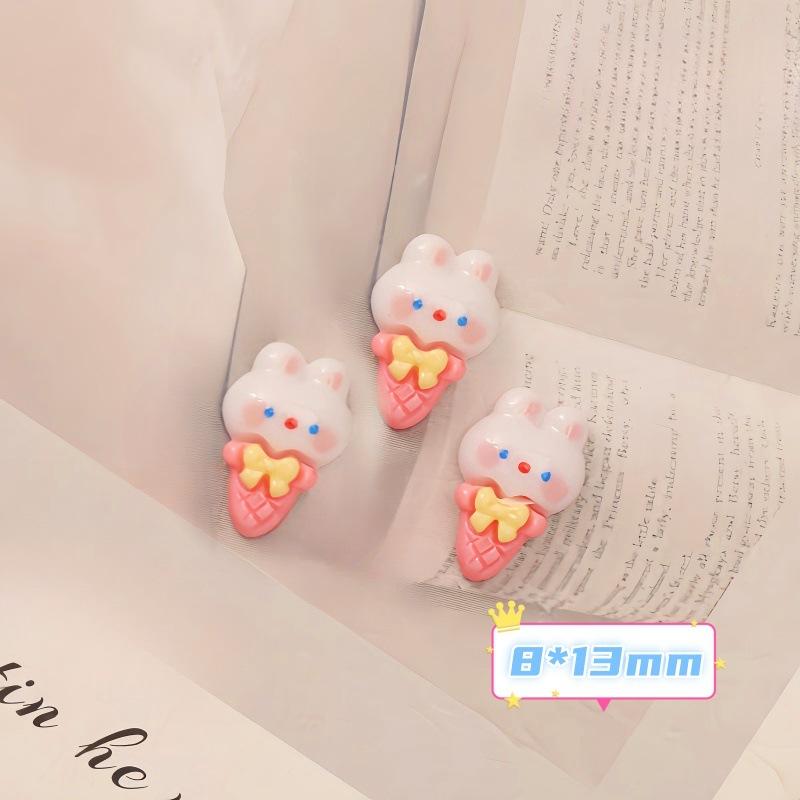 

10Pcs New Cute Mini Resin Rabbit Series Pink Flatback Ornament Bead Jewelry Exquisite Making Manicure Hairwear Accessories 10pcs