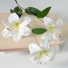 Artificial Lily Flower with 3 Heads Full Blooms Real Touch Fake Lily Flower