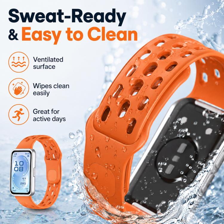 Honeycomb‑Breathable Silicone Watch Band For Huawei Band11 /11 Pro /11 Pro NFC
