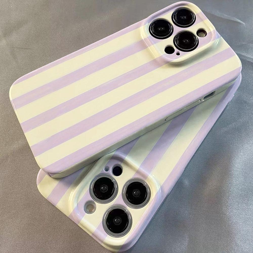 Luxury Clmj Swag Purple Stripe Phone Case for Xiaomi Mi 15T 14T 13 12 10 11 Poco C40 M5 X3 F4 NFC Pro 4G 5G Glossy Film Hard PC