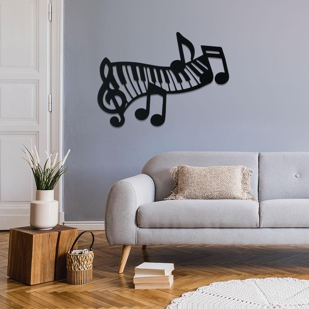 Room Decor Iron Piano Music Notes Wall Art, Elegant Abstract Metal Plaque, Versatile Wall Decor, with Reusable Design