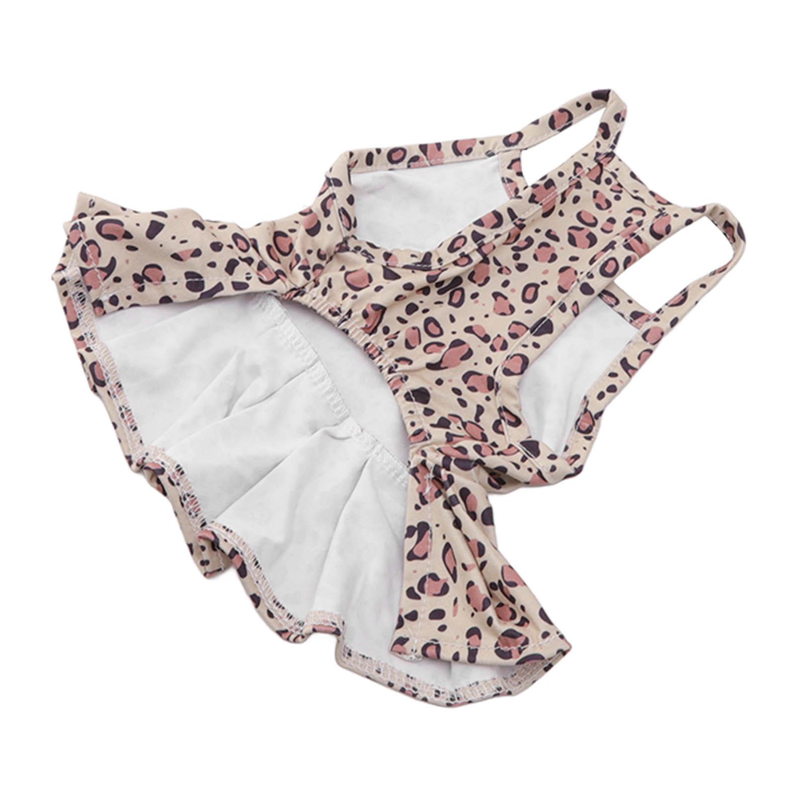 

Pet Suspender Dresses Leopard Print Short Soft Breathable Sun Protection Pet Summer Skirt M