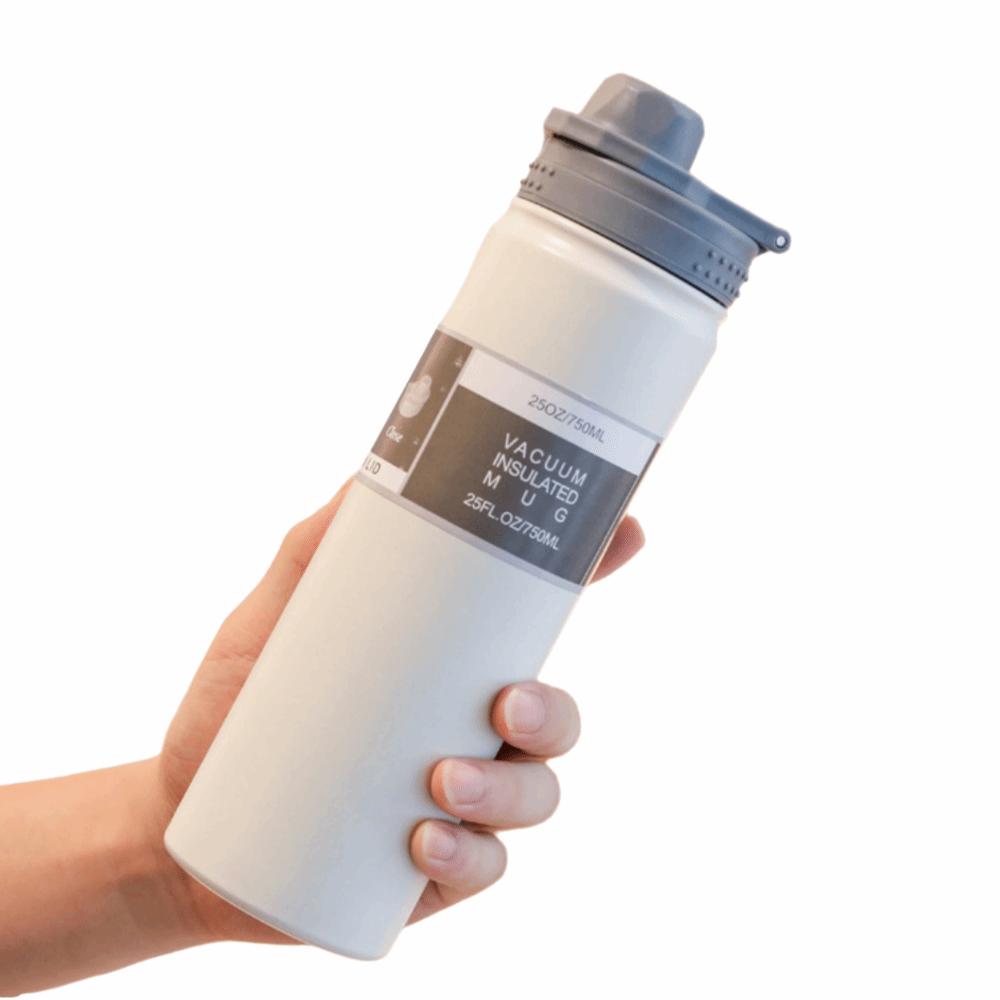 750ML Thermosflasche Weithals Auslaufsicher Sport Thermosbecher Große Kapazität Handgehalten Isolierte Wasserflasche