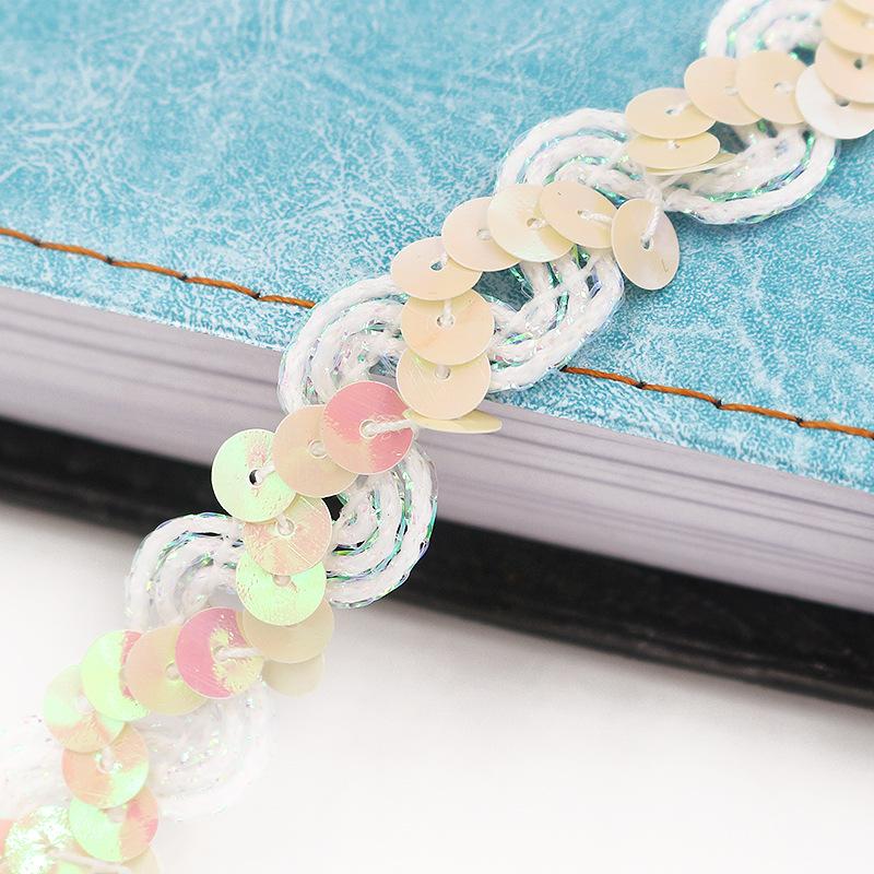 5Meters 1.5cm Loose Round Flat Sequins Laser Giltter Paillettes Sequins for Crafts Sewing on Cloth Accessory Sequin Trim