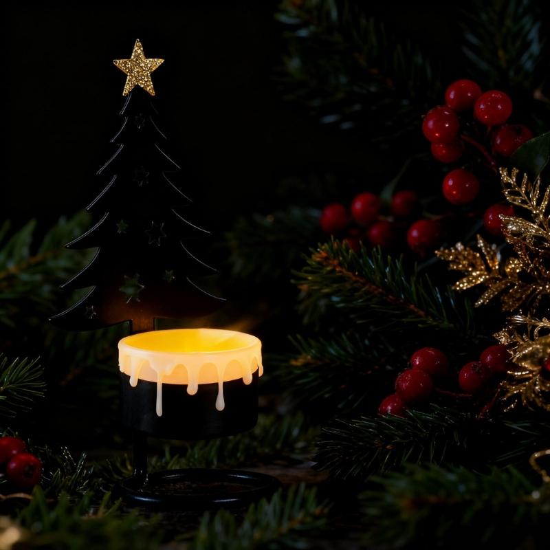 Christmas Tree Tealight Candle Holders,Iron Christmas Candle Holders Decorative Candle Stand for Party Table Centerpeices