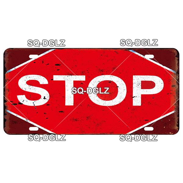 SQ-DGLZ Warning Beware Of License Plate WIFI Tin Sign State Wall Decoration Metal Sign Home Decor Painting Plaques Art Poster