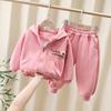 Korean Style Girls' Hoodie & Pants Set - Spring/Autumn Fashion