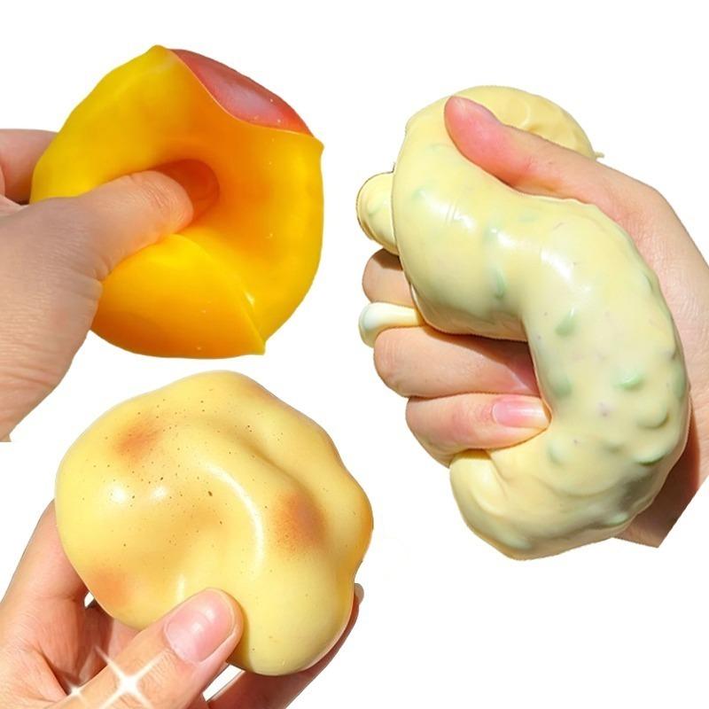 Pudding Croccante al Caramello Pallina Antistress Giocattolo Morbido Arachidi Croccanti, Patate Pallina Antistress Giocattolo Fidget ASMR Giocattoli Sensoriali per Alleviare lo Stress
