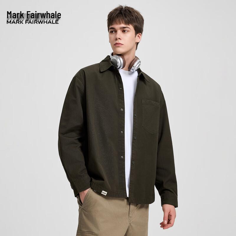 Mark Fairwhale Men's Casual Solid Long Sleeve Shirt