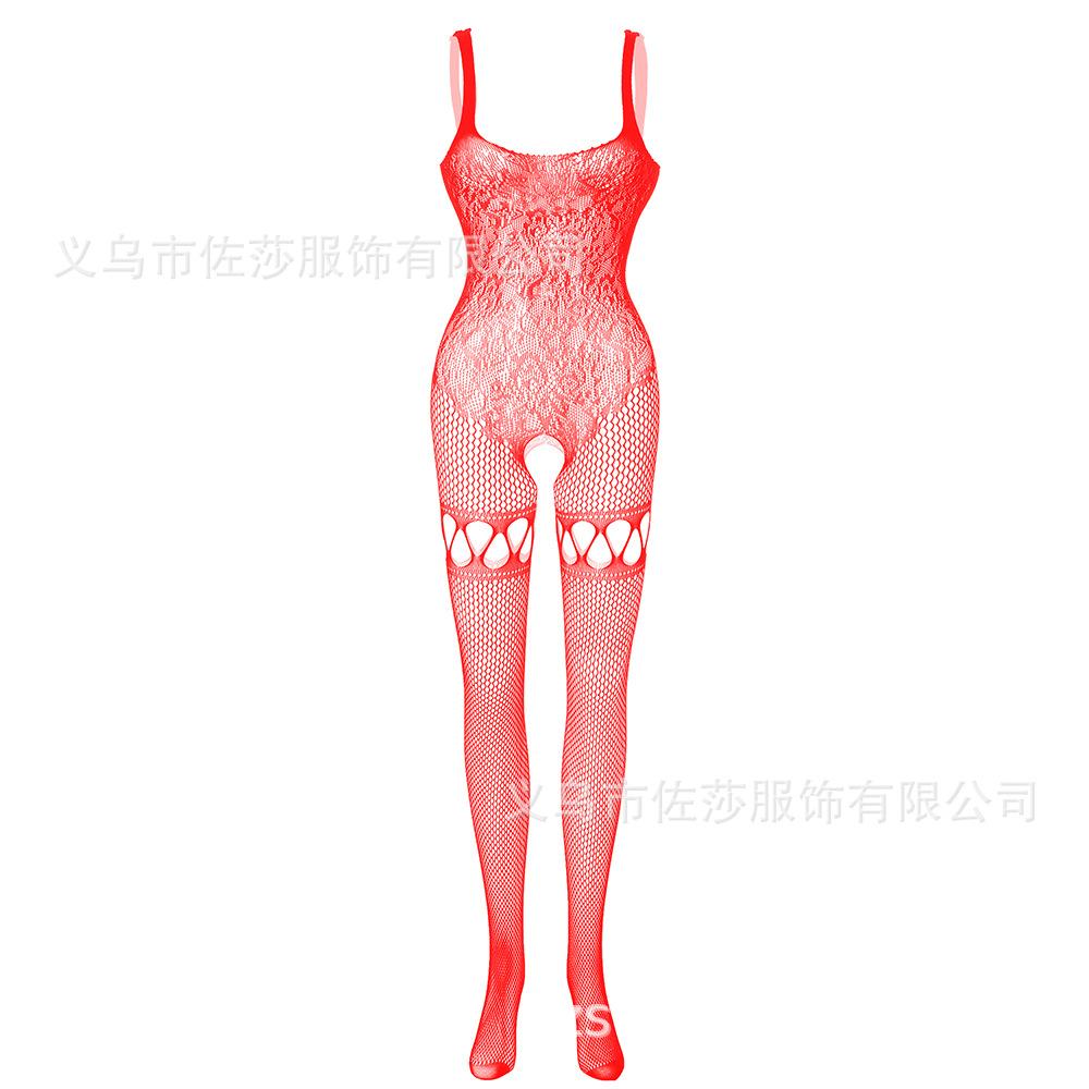 Sexy underwear Sexy see-through socks Women's open crotch suspenders Hollow fishing nets Temptation jumpsuit