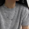 Mother-of-pearl Ruyi knot, starry sky design, multi-strand gray pearl necklace, fashionable and elegant, long sweater chain, popular among
