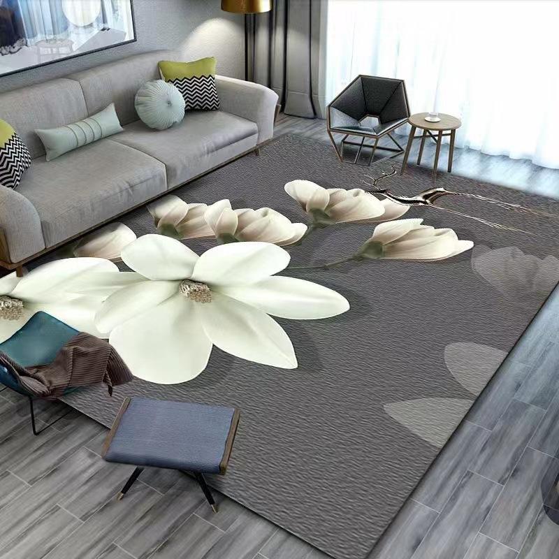 Flower Carpet Retro Printed Abstract Carpet Living Room Tea Table Mat Home Room Carpet Mat