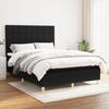 Maison Exclusive - Bed Slat Base with Mattress Black 140x200 Cm Fabric