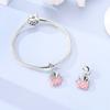 Original 925 Sterling Silver Bead Charms Heart Pink Makeup Tools Bag Pendant Fit Original Bracelet For Women DIY Jewelry Gift