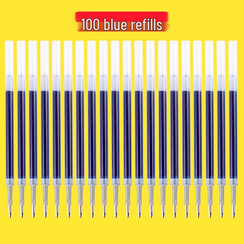 100-Pack of 0.5mm Black Gel Pen Refills - Water-Based, Bullet Tip, Push-Button, Red Pen Compatible