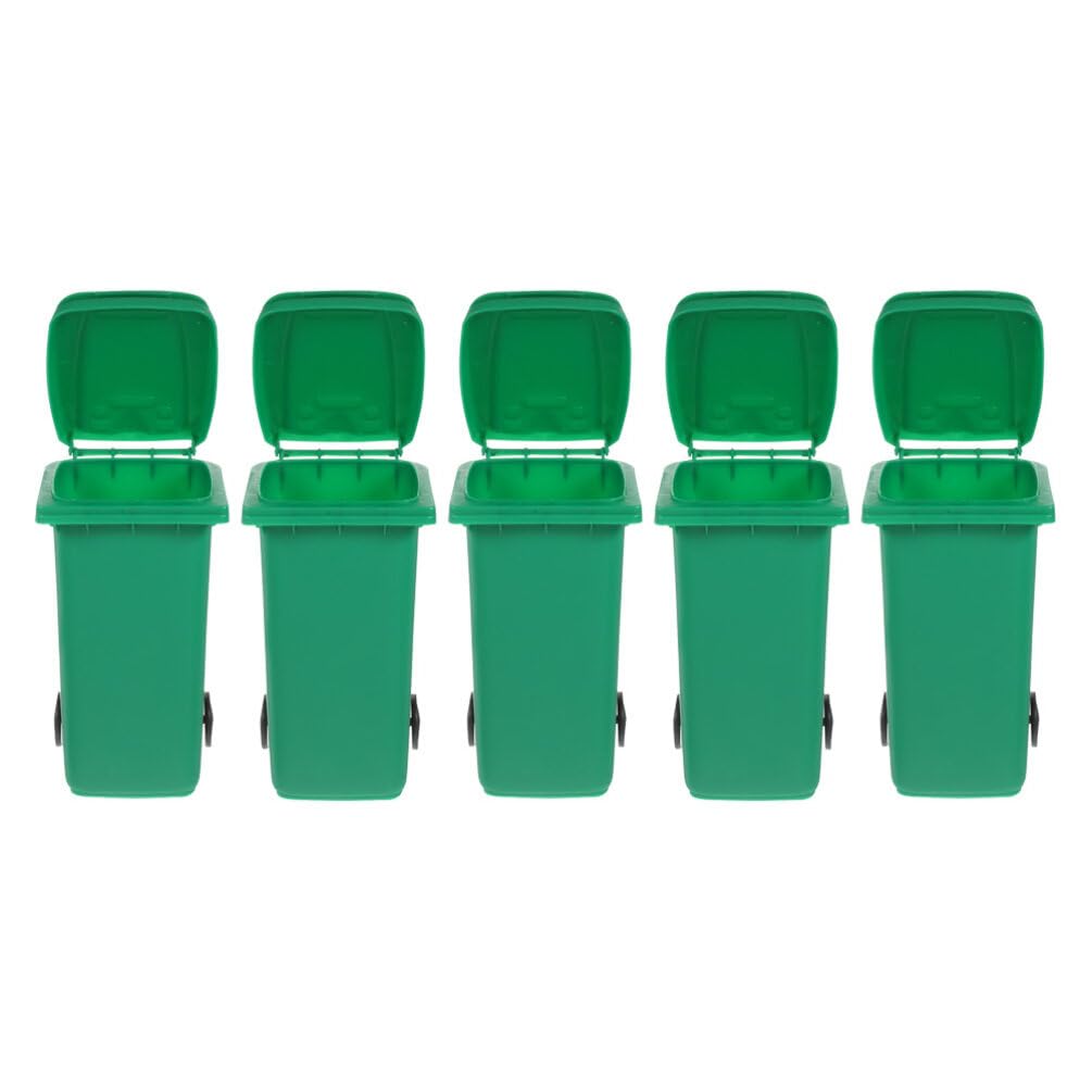 EXCEART 5pcs Mini Curbside Garbage Cans Desk Trash Can Trash Bins Pen Holder Desk Organizer Garbage Bin Recycle Can Mini Waste Basket with Lid Small