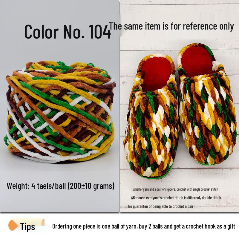 Plush Wool Yarn for Hand-Knitted Crochet Shoes & Slippers