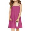 Children's Sleeveless Square Neck Summer A-Line Casual Holiday Suspender Dress