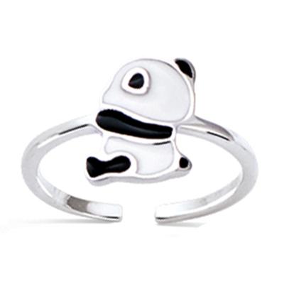 Children's Silver Ring 'Panda' Silver Pink (rhodium) - 10x8mm