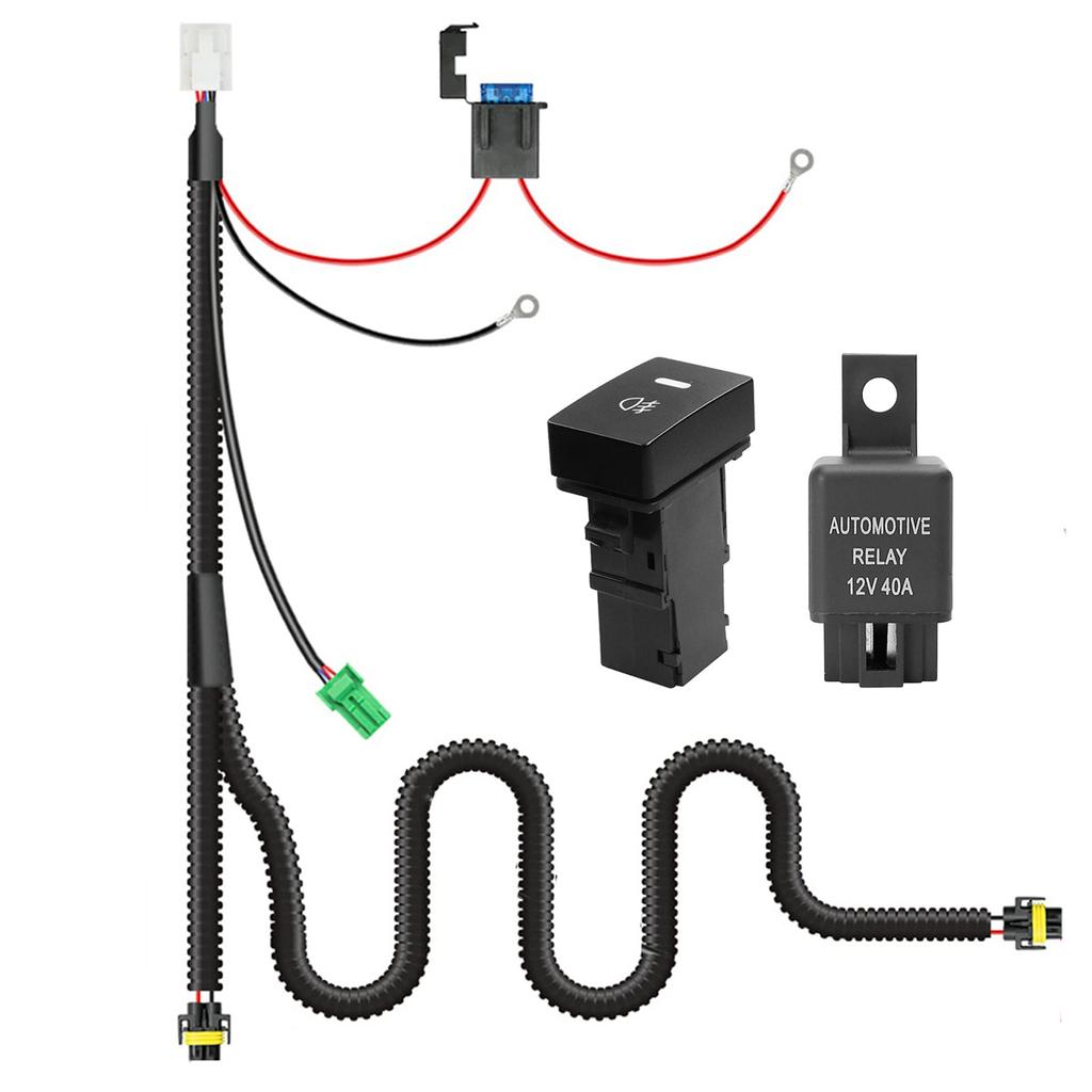 H11 H8 H9 880 881 Fog Light Wiring Harness Socket Wire Connector with 40A Relay ON/Off Switch Kits for Toyota GM Hyundai Accent
