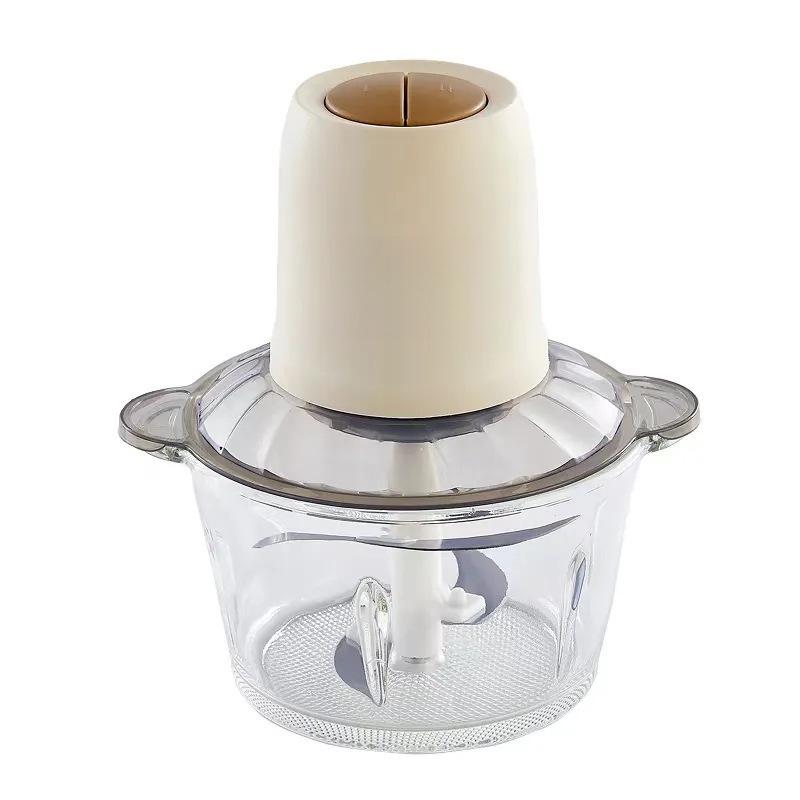 Слоновая кость Белый Многофункциональная Электрическая Мясорубка и Измельчитель Овощей Thickened Glass Cup 2L слоновая кость/белый