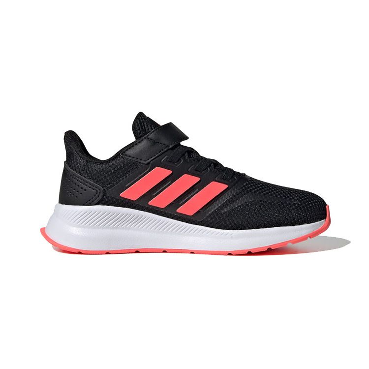 Adidas Neo Runfalcon 1.0 Synthetic Leather Fashion Woven Breathable Low-Top Running Shoes Kids Sneakers Black Red FW5138