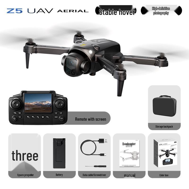 New Z5 Drone: Dual Camera, Screen Remote, Optical Flow, Altitude Hold, Long Battery, HD Aerial Photography.