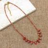 Vintage Bohemian Crystal Beaded Necklace with Faux Gemstones - High-End Faceted Clavicle Chain for Women