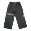 Pantalones Vaqueros Góticos Y2K para Hombre Corte Recto Holgado Estilo High Street Vaqueros de Algodón Juventud