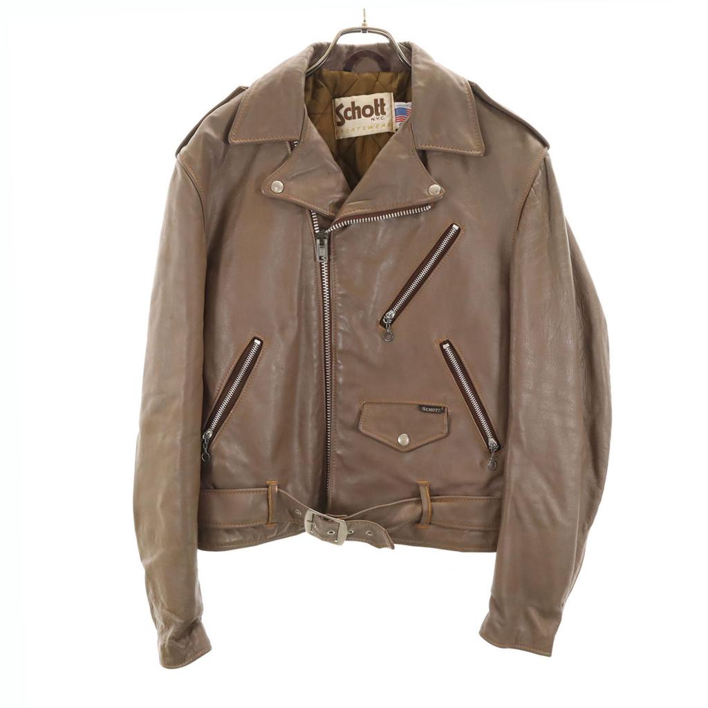 SCHOTT Made In USA Leather Double Riders Jacket 40 Gurege Men's Used