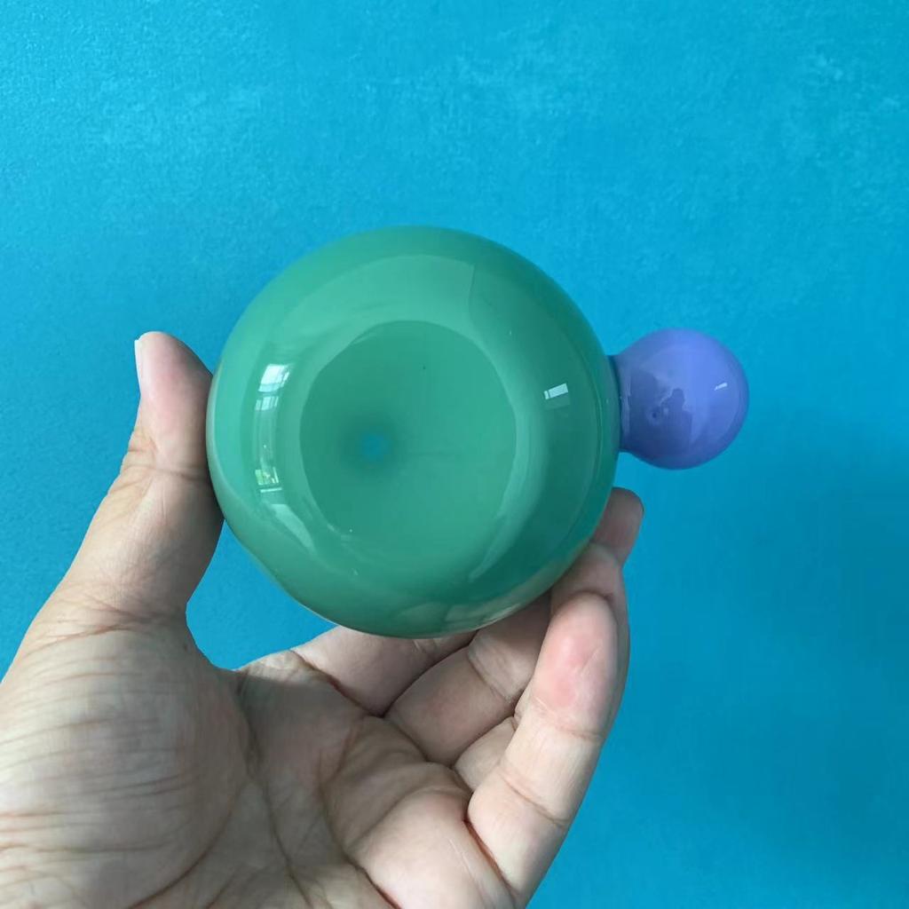 Cute Colorful Glass Cup with Ball Handle Milk Coffee Juice Round Glass Mug Heat Resistant Borosilicate Glass Hot Water Glass