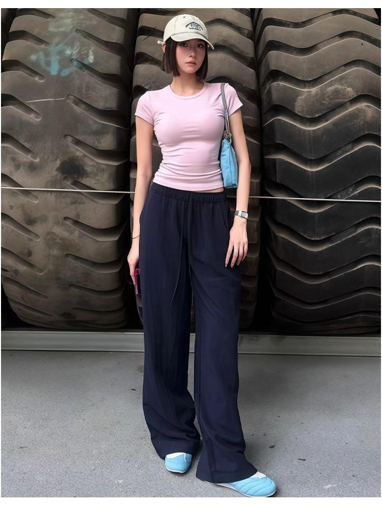 Women's Summer White Wide-Leg High-Waisted Linen-Style Loose Pants