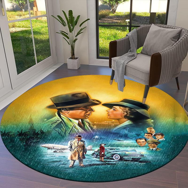 Tappeto Rotondo Area Tappeto Cancello di Attraversamento Vortex, Tappeto per Soggiorno Camera da Letto Divano Stanza dei Giochi Decorazione, Tappetino Antiscivolo