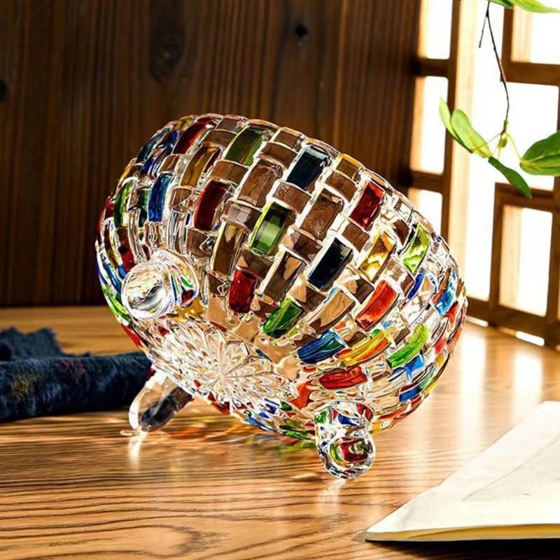 Bunte Glasbehälter mit Deckel Kristallgläser Süßigkeitenschalen Schmuckschatulle für Hochzeit, Weihnachtsfeier Dekorative Süßigkeitenschale