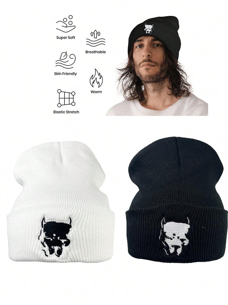 1 Stück Wachhund Strickmütze Kältefeste Bean Cap Winter Warme Mütze Erwachsenenmütze Personalisiert Und Modisch