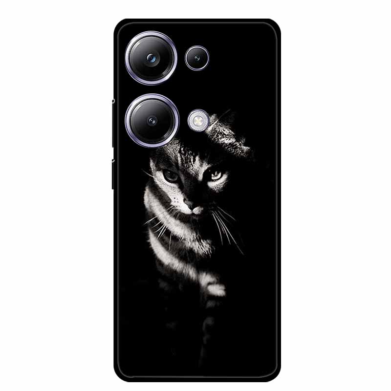 For Xiaomi Poco M6 Pro 4G Phone Case Cover Wolf Shockproof Black Silicone Soft Back Cover Cases For Poco M6 Pro Case M 6 M6Pro