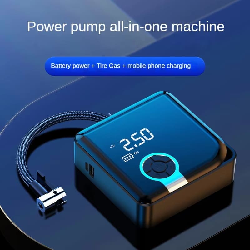Tragbare Hochleistungs-Hand-Luftpumpe mit intelligentem Digitaldisplay, kabellos und kabelgebunden, geeignet für Autos, Motorräder, Fahrräder, Heimgebrauch